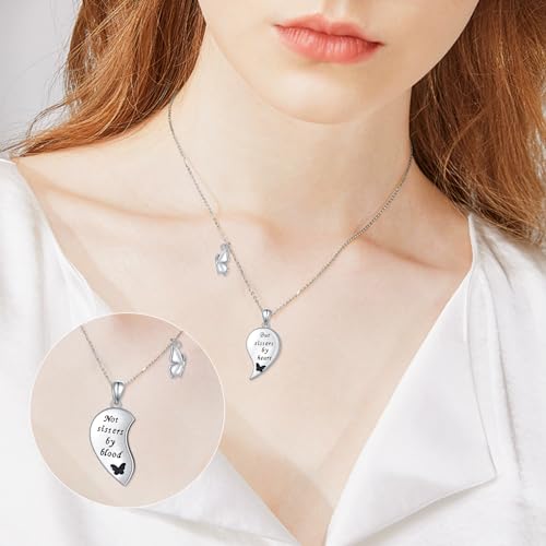 925 Sterling Silver Always My Sister & Daughter Mother Forever My Friend Love Heart Necklace for Women & Mother Gift3