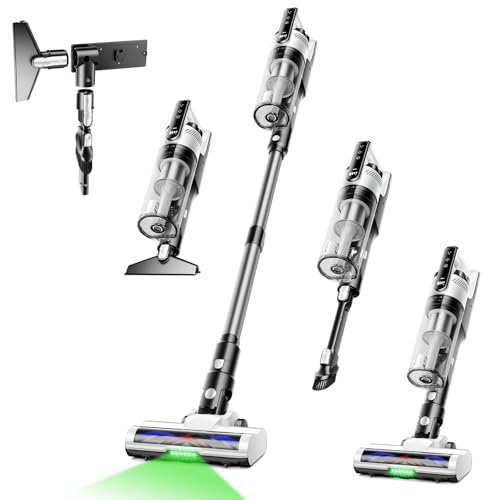 Image of Trucozie Cordless Vacuum Cleaner, Self-Standing Lightweight Stick Vacuum with 50 mins Runtime, Powerful Suction, Anti-Tangle Wireless Vacuum for Home, Hardwood Floor, Carpet, Pet Hair, White