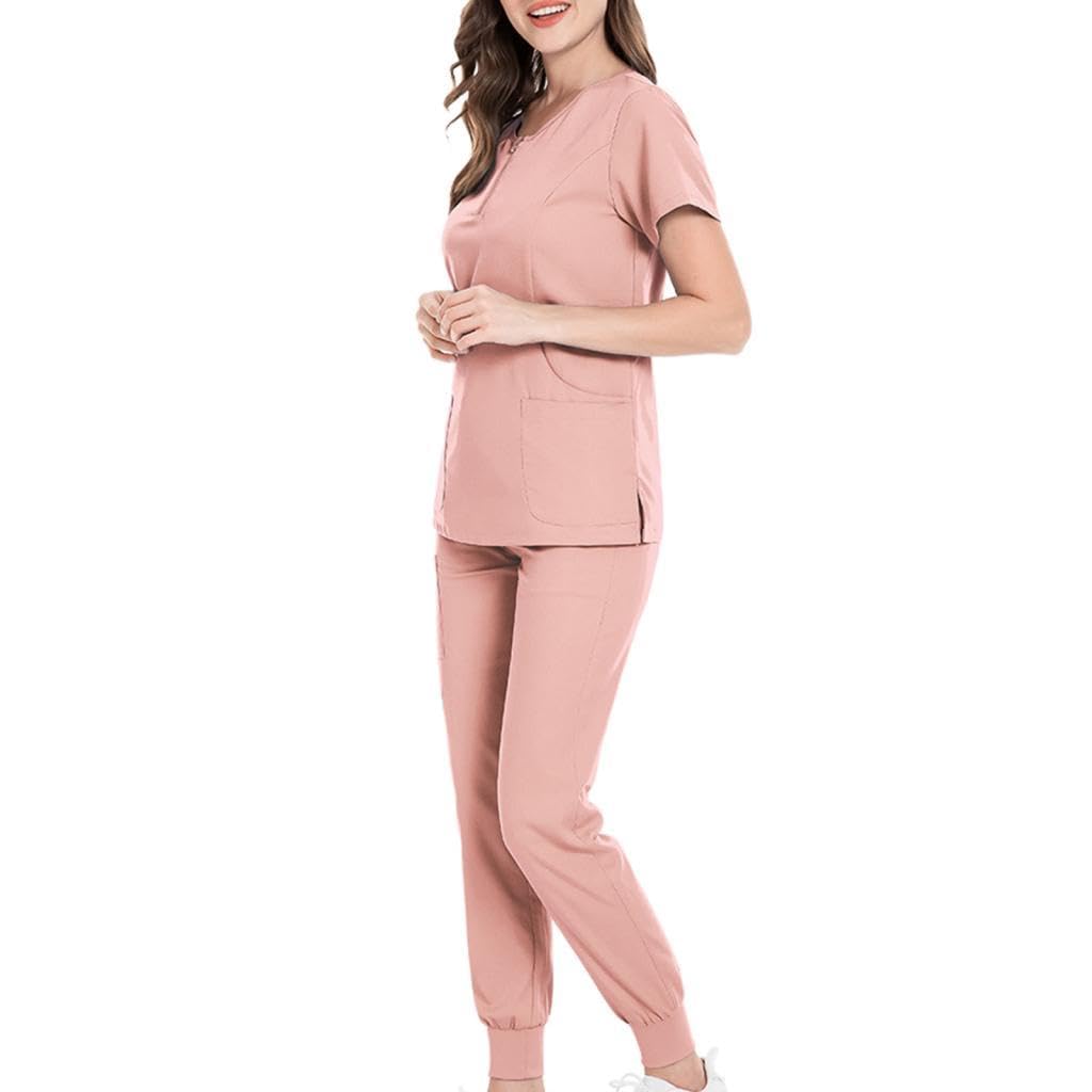 Uniforme infirmière doux et fonctionnel ensemble rose taille XXL femme