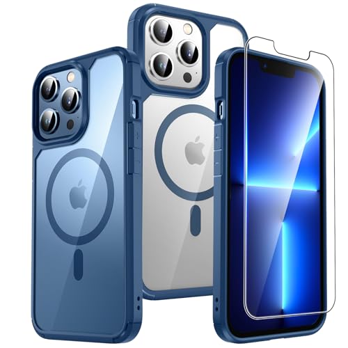 TAURI fĂĽr iPhone 13 Pro Max HĂĽlle 6,7" mit Schutzfolie - Tiefblau