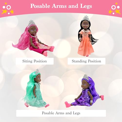Set de 6 Muñecas Mini Princesas para Niñas miniatura 2