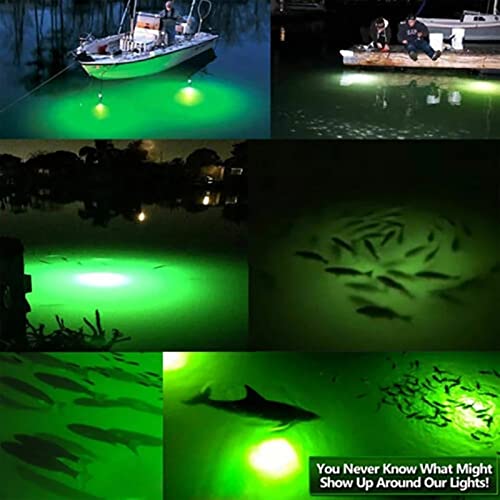Underwater Fishing Light,12 V 180 Led 1080 Lumens Night Fishing Lure Bait Finder Crappie Boat Green Ice Fishing Light Submersible Fish Finder Lamp For Docks, Fish Attractor, Luring Light （5M Cable） #TOP5