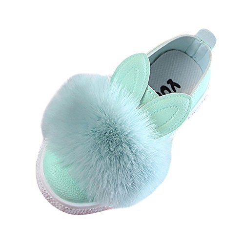 youeneom Baby Girl Winter Sneaker Toddler Fur Warm Shoes Children Bunny rabbit Ear Hairball Soft Anti-slip Boot