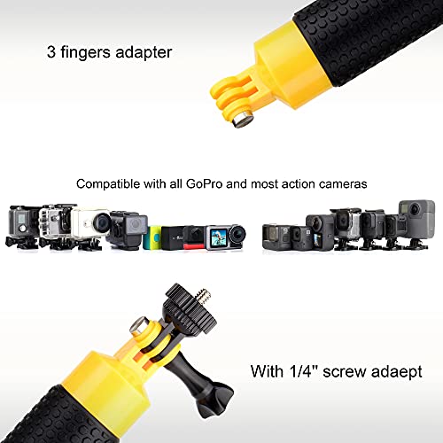 YALLSAME Floating Hand Grip Underwater Handle Mount with Detachable Tripod Stand for GoPro Hero 13 12 11 10 9 7 8 6 5 4 Max Mini Session DJI Action Camera Ideal for Diving Snorkeling Swimming Sport