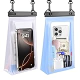 2 Pack Large Waterproof Phone Pouch, IPX8 Double Sealing Floating Waterproof Bag for iPhone 17 16 15 14 Pro Max Sumsang S25 S24 Google All Devices