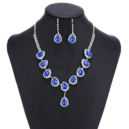 Bijoux ensemble pendentif collier gland en cristal pour femme