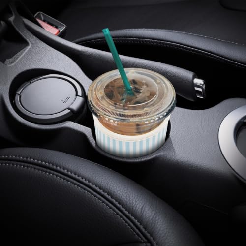 Image of YR Reusable Neoprene Insulator Sleeve for Iced Coffee Cups, 3 Pack Coffee Coolies sleeves for Iced & Hot Drinks, Cold Beverage Cooler Compatible with Starbucks Coffee and More (Green Stripes)