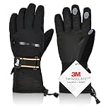 Vihir Guantes de Esquí, Guantes de Invierno Imperm...: 🥇【Cinco Capas de Calor Termostático】-Material impermeable de doble capa con tres capas de forro polar de algodón, calor termostático múltiple. Los guantes están hechos de algodón térmico 3M Thinsulate de alta calidad con un forro suave y agradable pa...