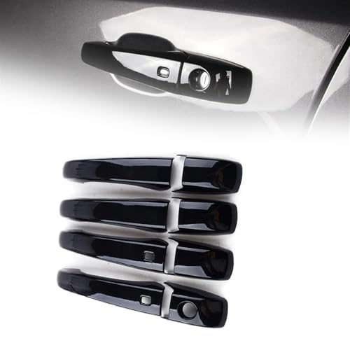 Garniture poignée de porte noir brillant pour Dodge Caravan 2008-2019 style élégant extérieur