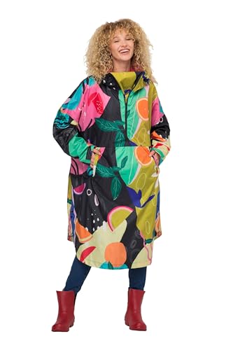 LAURASØN Functional Rain Cape Unisex Print Hood Salsa 1Size 823243530-1