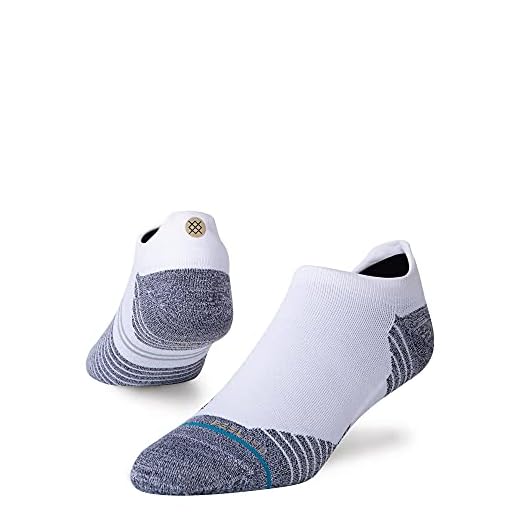 Stance Herr låg strumpa springa ljus Tab St, Vitt, M