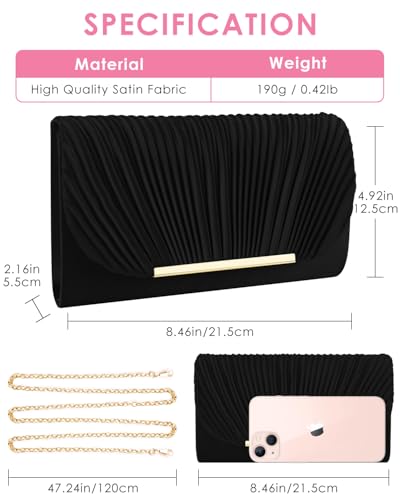 TINDTOP Clutch Purses for Women Evening Handbags for Formal Wedding Party Cocktail Prom Crossbody Shoulder Envelope Bag2