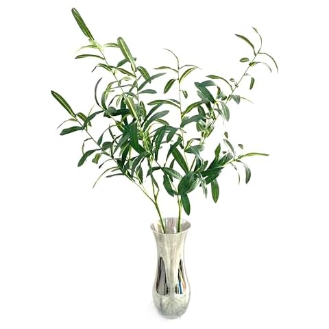 ECOVENIK Artificial Olive Branch - Set of 2 Faux Olive Stems for Vase Decor, 30 Inches Each, Ideal for Home (2 psc) Cover