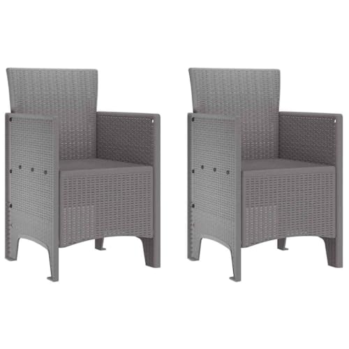 Chaises de jardin faciles à entretenir lot de 2 gris clair durables