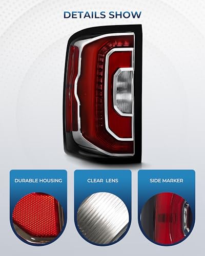 Image of LED Tail Lights Compatible with 2016 2017 2018 GMC Sierra 1500 /GMC Sierra 1500 Denali Taillights w /Bulbs and Harnesses Taillamps Left Driver Side, OEM:GM2800295 84365930
