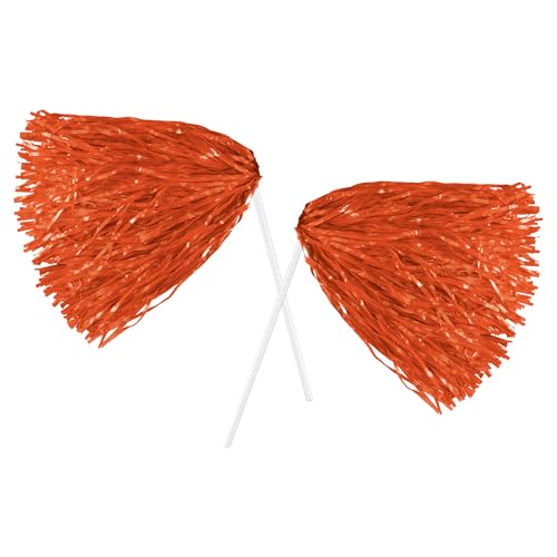 Beistle Orange Poly Shakers 2-Count Cheerleading Pom-Poms for Sports Events Football Game Days Pep Rallies Showing School Spirit and Team Pride Celebrations 12 x 11