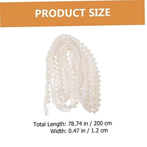 SEWACC 4 Unidades De Fitas De Renda Bordada Com Miçangas Aplique De Pérola Guarnição De Renda De Pér