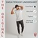 Men's Sweatproof Undershirt - Cotton Crew Neck T-Shirt with Underarm Sweat Pads - Original Fit - Aluminum-Free Alternative - White - Large