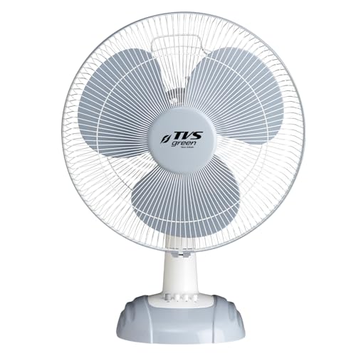 TVS GREEN Zesto Table Fans 400mm | Energy Efficient Portable Fan | 3 Years Warranty | Runs 25 hours on 1 unit of Electricity | Grey