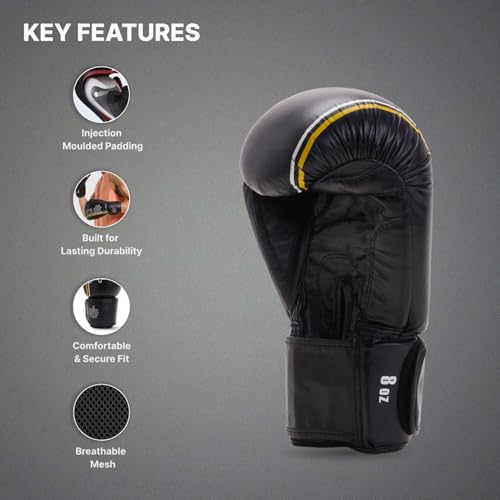 Image of Cult Boxing Gloves for Men & Women | Foam Padding | Punching Bag Gloves for Boxing, Training, Kickboxing, Muay Thai, MMA | 10 Oz Boxing Gloves | Black Green-White