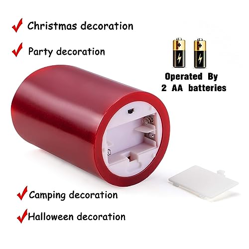 Image of YIWER Flameless Candles Set of 3, Φ3.15 xH 4 inch /5 inch /6 inch Real Wax Not Plastic Pillars Include Realistic Dancing LED Flames and 10-Key Remote Control with 2 /4 /6 /8-hours Timer Function,300+ Hours (3x1, Red)