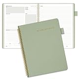 SUNEE Half Meeting Half Note - 8.5'x11' Professional Notebooks for Work - 160 Pages, A4 Size Project Planner, Spiral Meeting Agenda Organizer for Women Men, Note Taking,Office with Vegan Leather Cover