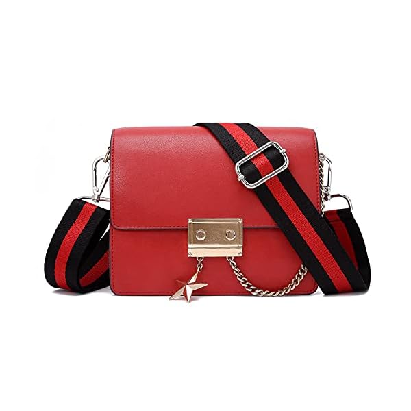 Silvery Buckles Wide Shoulder Strap Adjustable Replacement Belt Crossbody Canvas Bag Handbag - Image 3