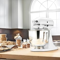Alternative view of Elevate Your Baking with the KitchenAid Artisan 5-Quart Tilt-Head Stand Mixer - Now Featuring a Convenient Pouring Shield in Classic White!