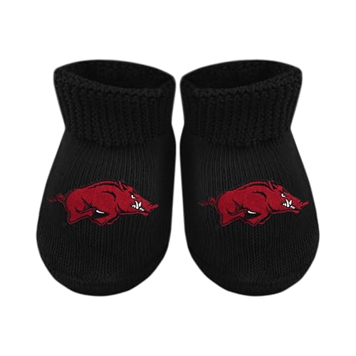 Baby Bootie Sock - Arkansas Razorbacks - Black - Newborn - 6 Mos