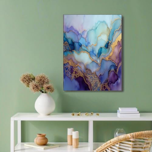 Lienzo de pintura abstracta en 3D multicolor de 60x90cm sin marco para decoración moderna