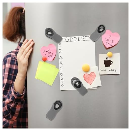6 Pieces Chip Clips, Fridge Magnet, Magnetic Bag Clip with Air Tight Seal for Food Storage, Gray