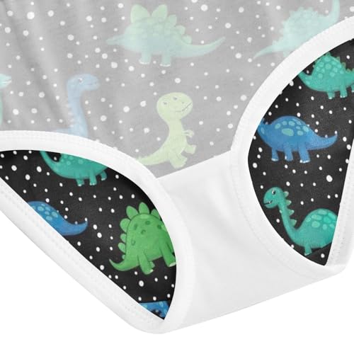 Toddler Girl Briefs, Cartoon Dinosaurs Green Cotton Underwear Girls, 2–8 Years4