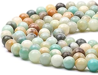 64-70pcs 6mm Natural Round Stone Beads Strands Natural Amazonite Gemstone Energy Stone Healing Power Loose Beads Smooth for DIY Crafts Bracelet Necklace Jewelry Making and Decorations