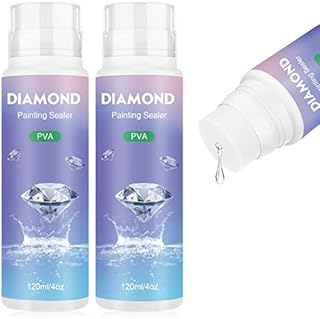 NAIMOER 2Pack Diamond Painting Sealer 240ML, Diamond Art Sealer with Sponge Head, 5D Diamond Painting Glue Accessories Conserver Permanent Hold Shine Effect Sealer for Diamond Painting & Puzzle Glue
