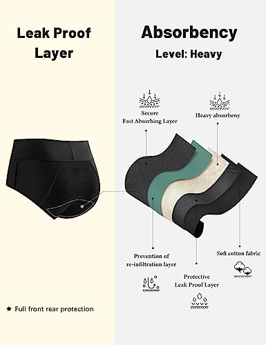 Image of Molasus Incontinence Underwear for Women Absorbency Period Leakproof Panties