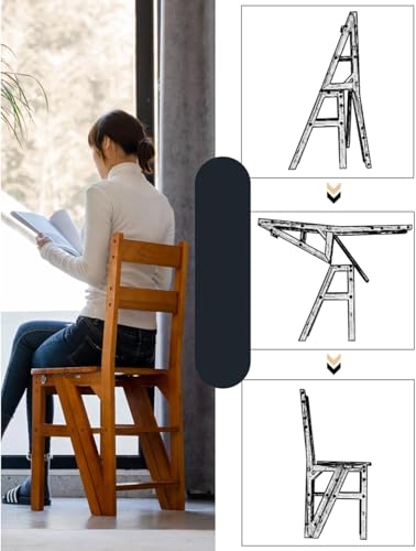 Silla plegable para biblioteca en madera de pino natural y estructura robusta 5