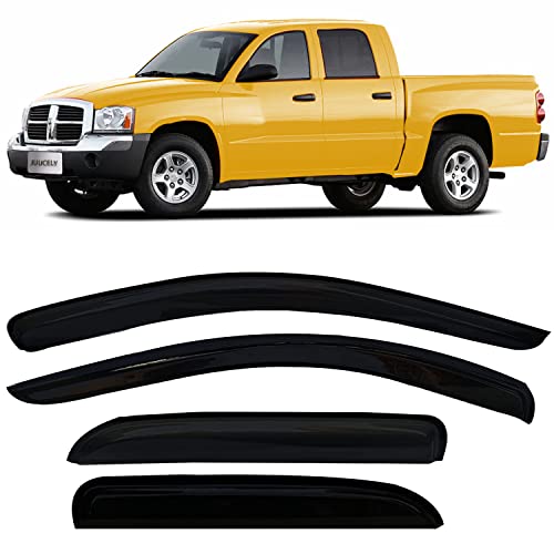 Side Window Visors rain Guards Vent Deflectors for 02-08 Dodge Ram 1500, 2003-2009 Ram 2500 & 3500 with Quad Cab Shade 94623