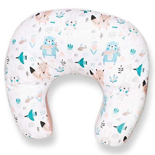 PALULLI Cojín de Lactancia pequeño para bebé, Incluye Funda de algodón, Öko-Tex,, Multifuncional Cover
