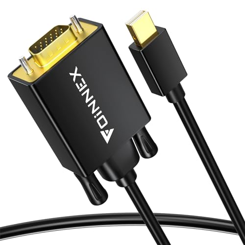 FOINNEX Mini DisplayPort to VGA Cable, 6.6ft Mini DP to VGA Cable (Thunderbolt 2) Compatible with MacBook Pro/Air, Surface Pro/Dock, Projector, Monitor Black