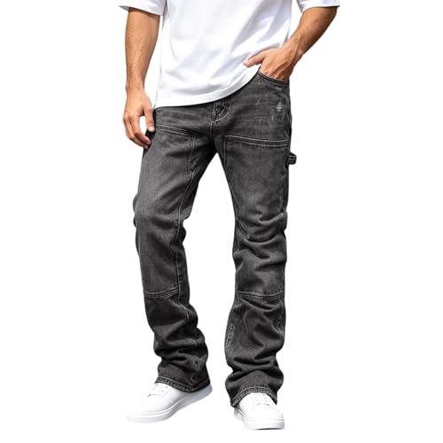 Pantalon homme jeans style hip hop jambes larges stretch et respirant