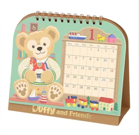 ダッフィー＆フレンズ 卓上 カレンダー 2026年（令和8年）月曜始まり 付箋付きのサムネイル