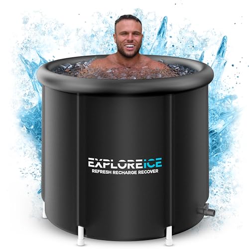 Explore Ice Recovery Pod 2.0 White/Black, Extra Large Cold Tub, Premium Cold Plunge Tub Outdoor, Portable Ice Bath, Ice Barrel Cold Therapy Bath (Stealth Black) Explore Ice Recovery Pod 2.0 White/Black, Extra Large Cold Tub, Premium Cold Plunge Tub Outdoor, Portable Ice Bath, Ice Barrel Cold Therapy Bath (Stealth Black)