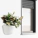 ORIMERC 4 Pack White Wall Planter Pots Vertical Living Wall Hanging Planters Wall Mounted Planter Holder with Drainage Hole for Indoor Outdoor Plants Wall Decor with Hooks/Screws