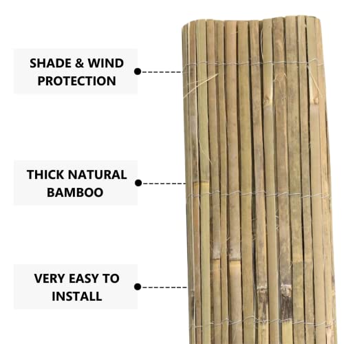 Suregreen Bamboo Roll | 1m x 4m | Natural Screening Fence | Strong Garden Screening | Outdoor Privacy Fence | Eco-Friendly Split Bamboo Slat Fencing | Garden Screens for Patios, Balconies, Terraces
