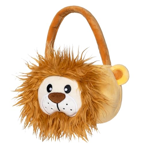Lion Easter Basket for Kids, Cute Plush Empty Bucket with small Ears and Handle Egg Hunt Tote Candy Bag Basket for Boys GirlsTeens Gift, Easter Decor Yellow by LUBOT - Image 3