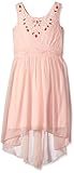 Speechless Girls' Lace To Chiffion Hi Lo Jewel Neck Dress