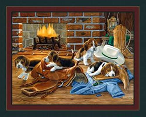 Premium Western-Themed Cotton Fabric Panel – Ideal for Quilting, Crafting, and Home Decor
