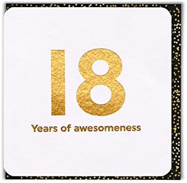 Brainbox Candy - Age 18th Age Funny Cool Happy Birthday Card - '18 Years of Awesomeness' - For Son Daughter Grandchild Him Her Boyfriend Girlfriend Son Daughter Niece Nephew