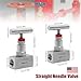 Stainless Steel 316 Straight Needle Valve 2 Port Heavy Duty Industrial Hydraulic Flow Control Valve for Piping Needs, up to 6000 PSI, High Precision (3/4