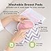 Organic Nursing Pads - 14 Washable Viscose Derived from Bamboo Breastfeeding Pads, Wash Bag, Reusable Breast Pads for Breastfeeding, Nipple Pads for Breastfeeding Essentials(Pastel Touch, L 4.8